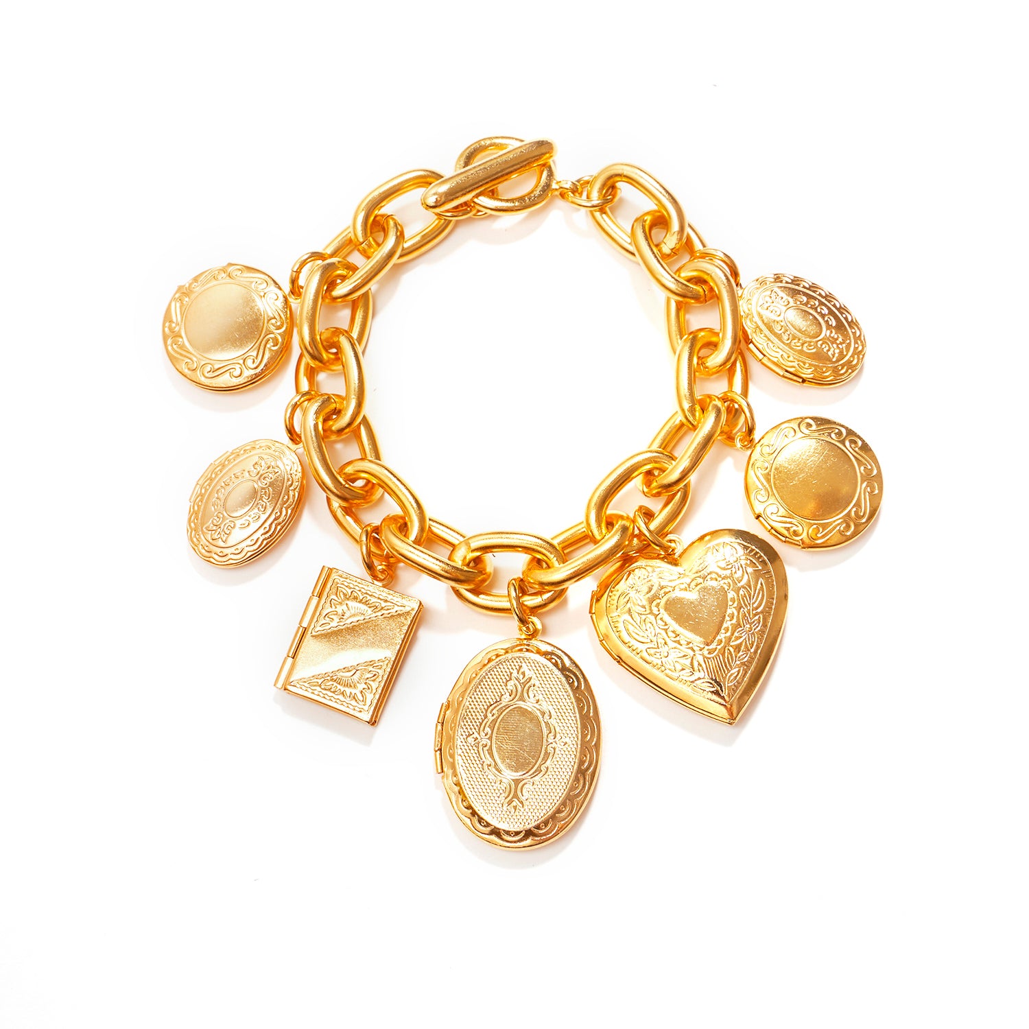 Gold Locket Bracelet 