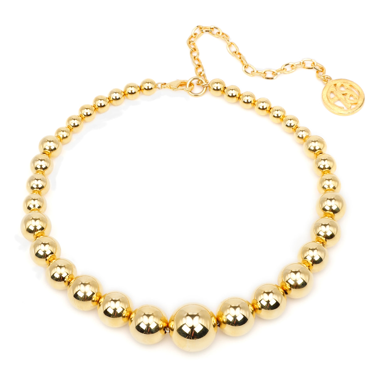 1.5mm 14K Solid Gold Ball Chain Necklace with Lobster Lock