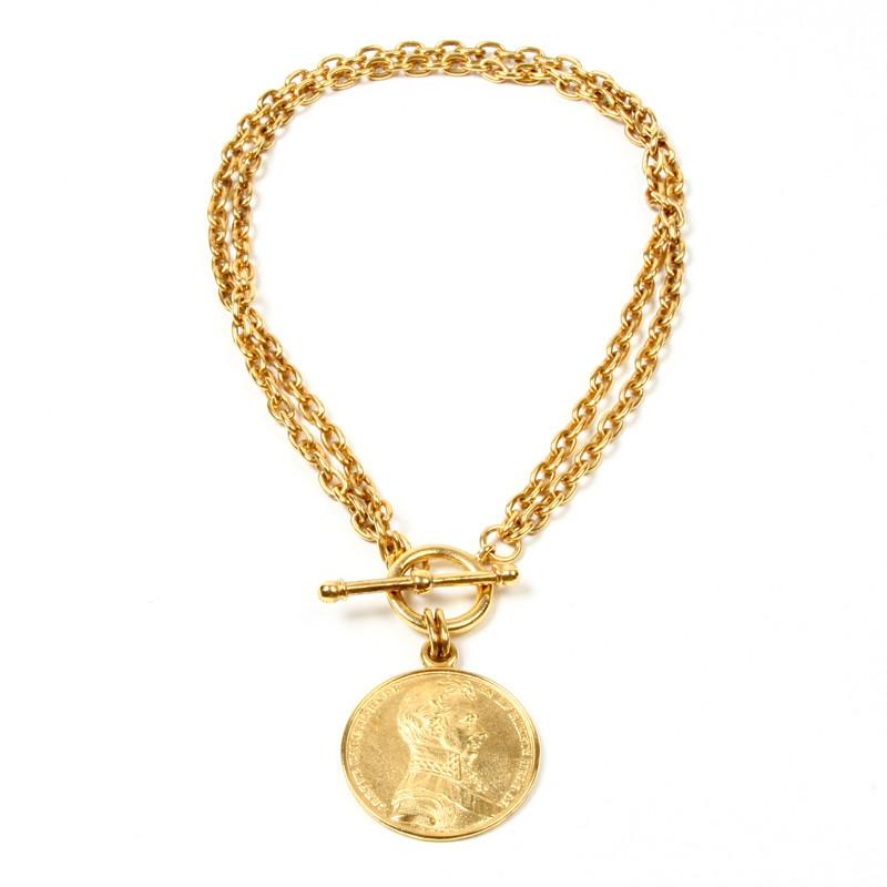 Casablanca Moroccan Coin Double Chain Necklace Ben-Amun
