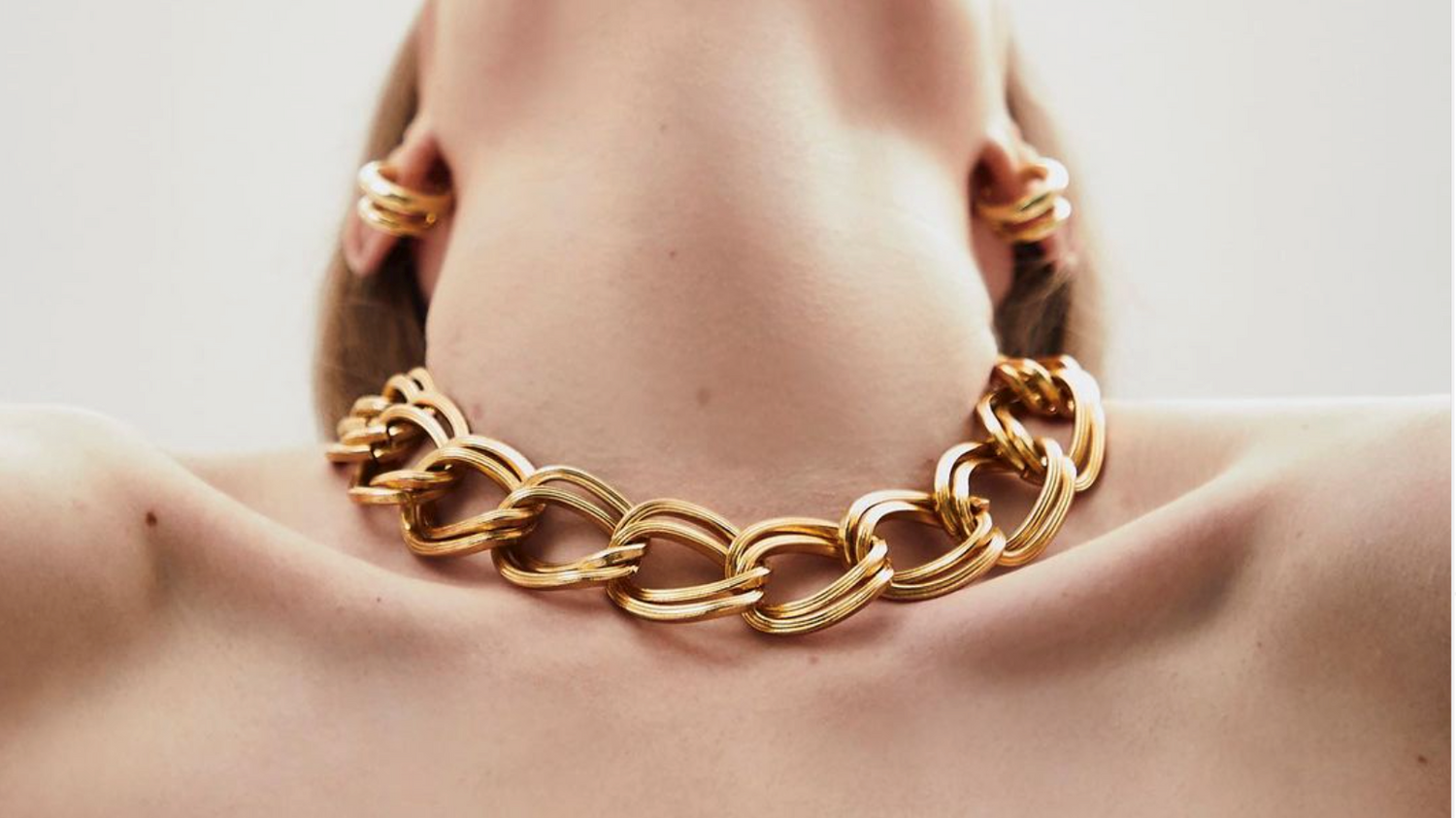 Classic Gold Necklace from Ben-Amun on model