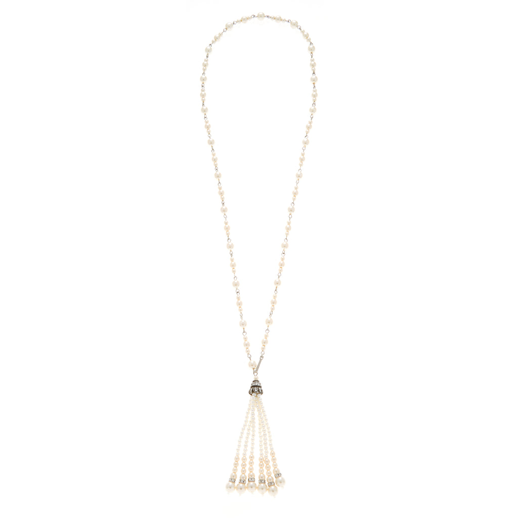 Carina Long Pearl Tassel Necklace for Women | Ben-Amun Jewelry