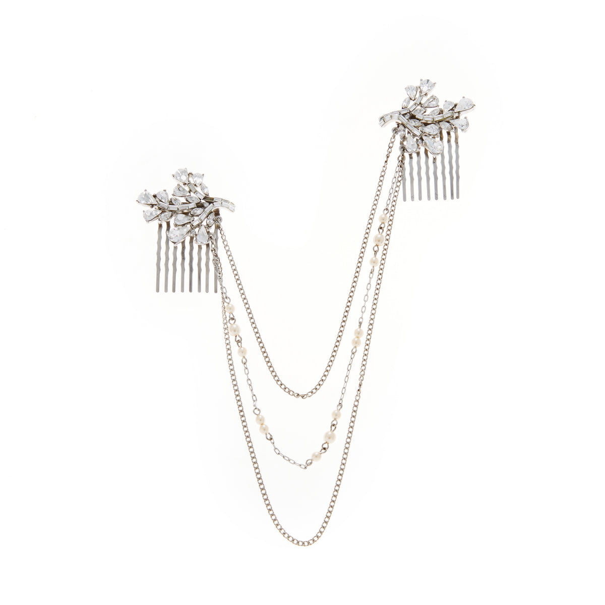 Ben-Amun Silver Crystal Bridal Hair Comb Crystal Bridal Hair Comb Crystal Wedding Hair Accessory  main image 4