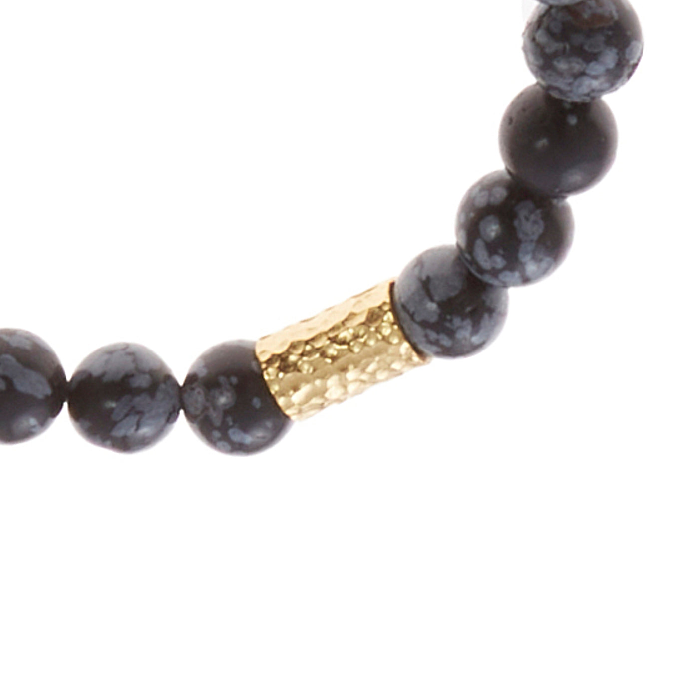 black marble stone bracelet with gold beads