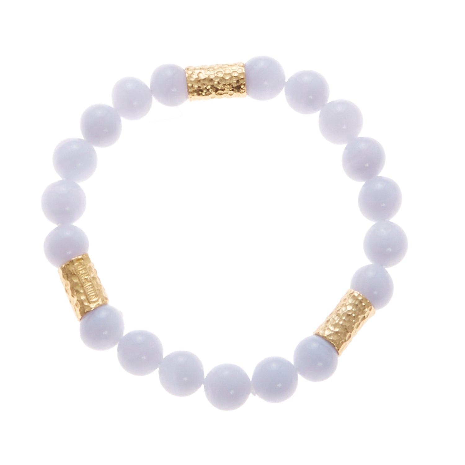 light purple stone bracelet with gold beads