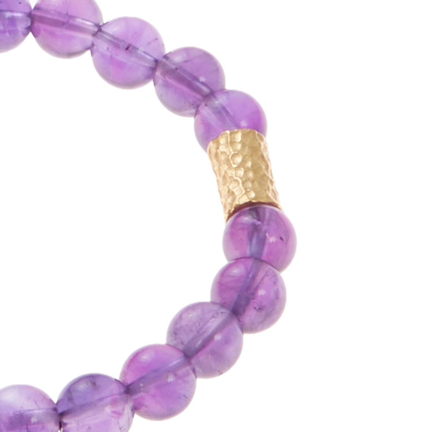 light purple stone bracelet with gold beads