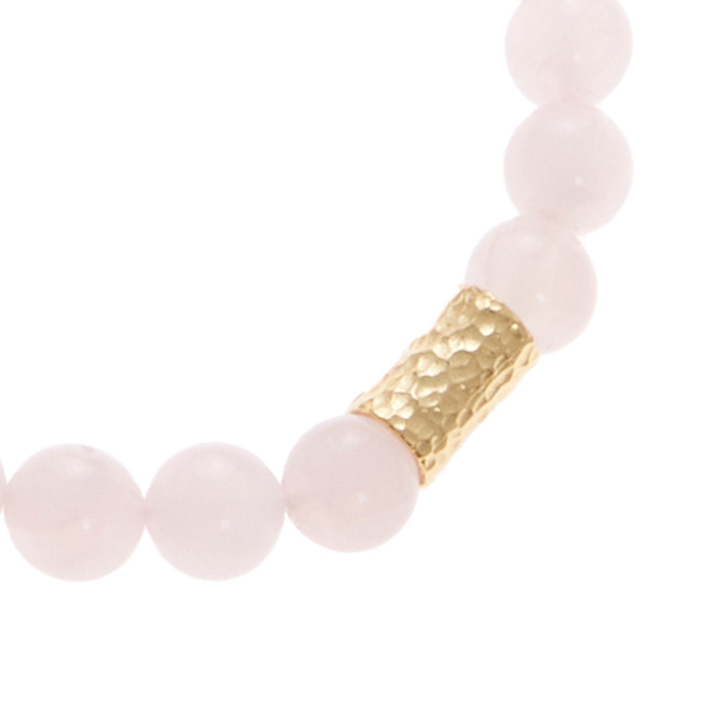 pastel pink stone bracelet with gold beads