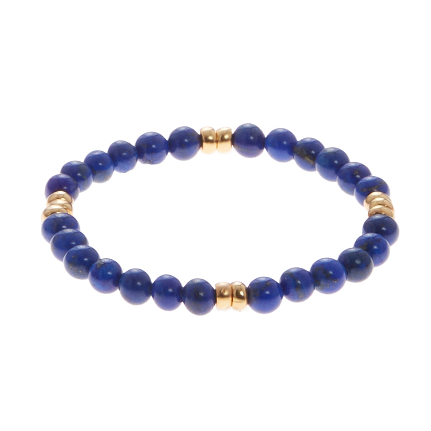 navy marble stone bracelet with gold beads