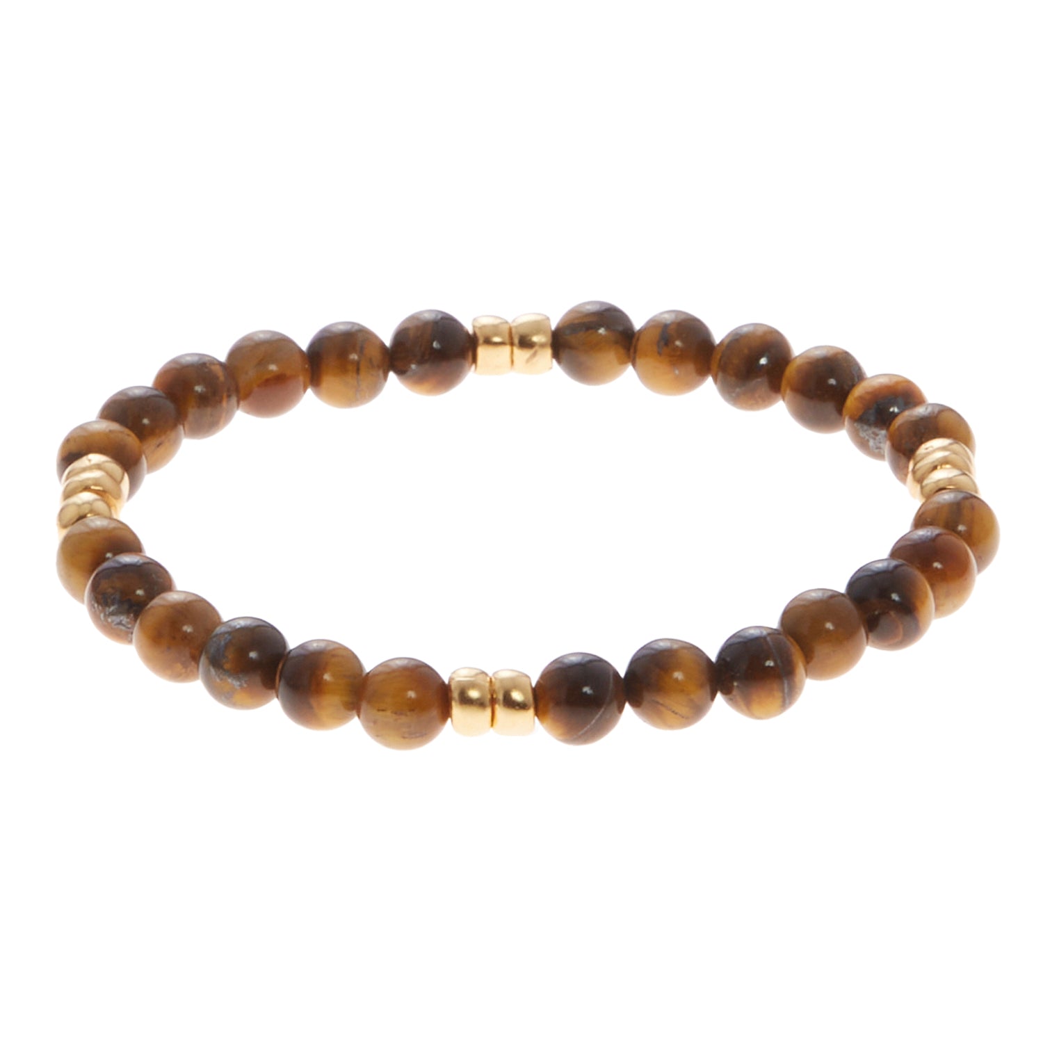 walnut brown stone bracelet with gold beads
