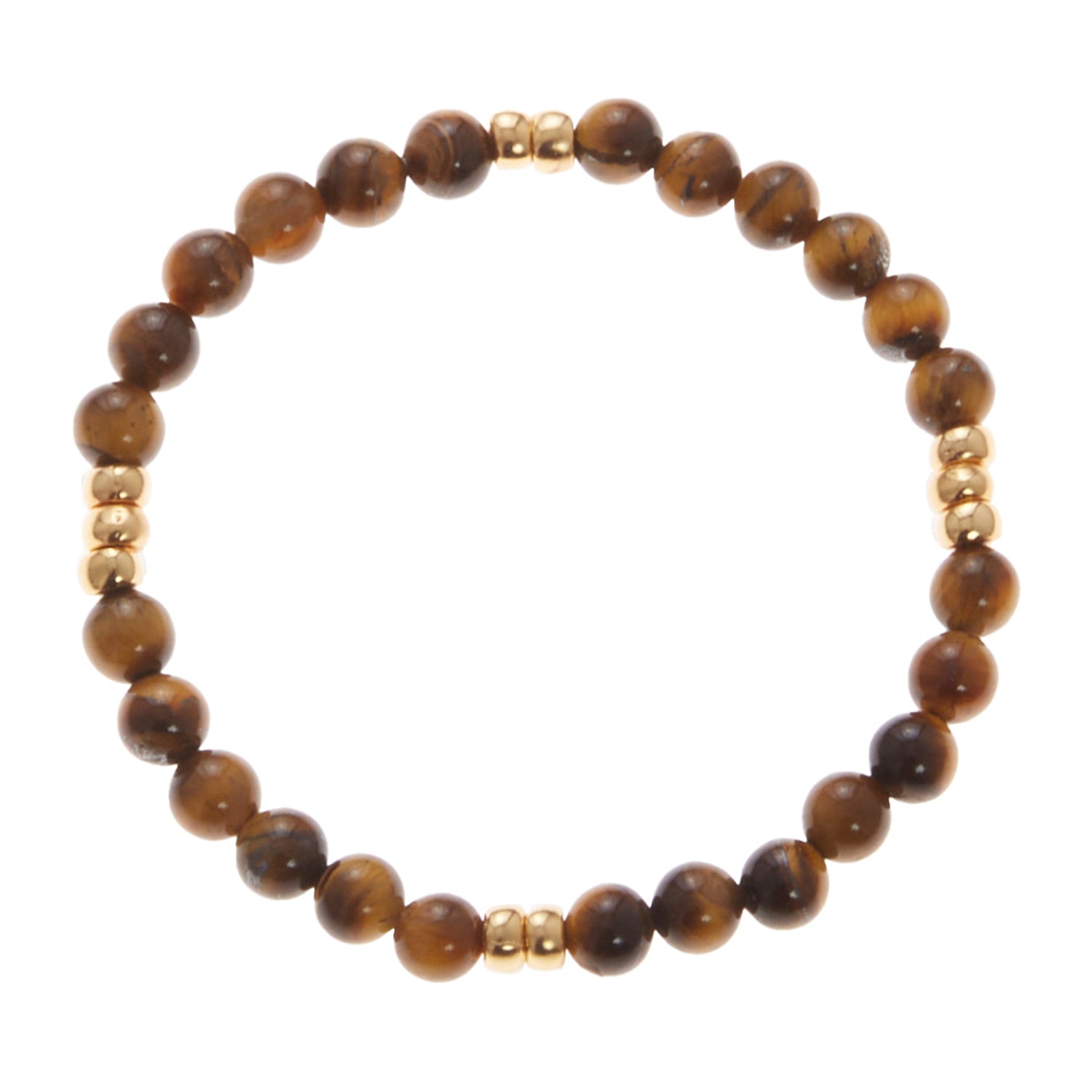 walnut brown stone bracelet with gold beads