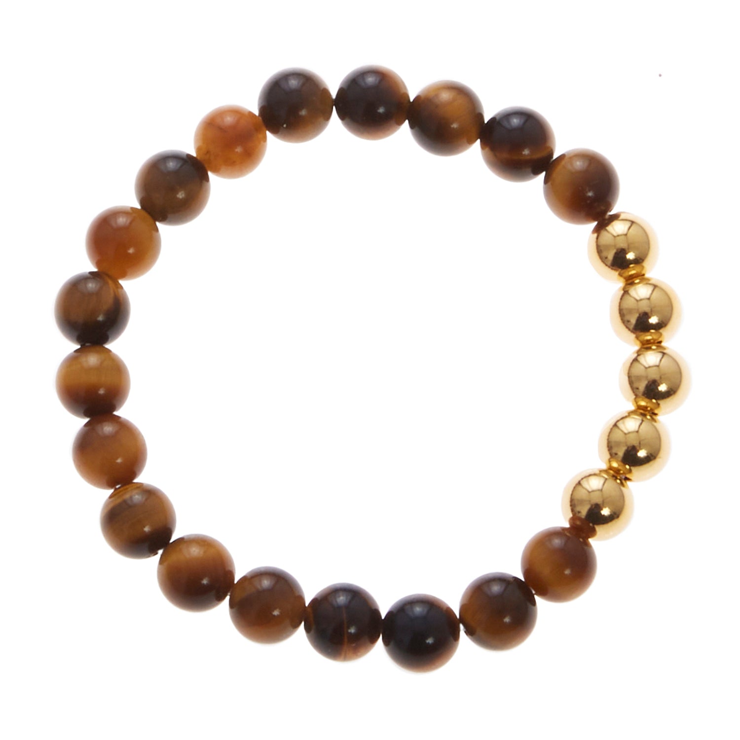 walnut brown stone bracelet with gold beads