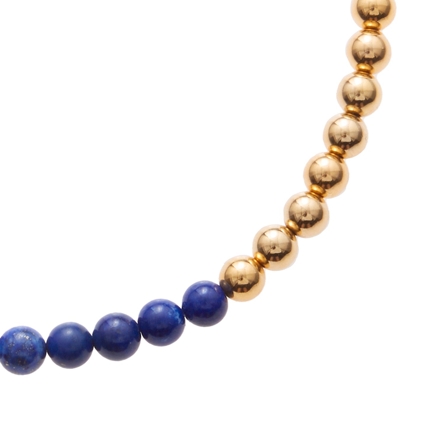 navy blue stone necklace with gold beads