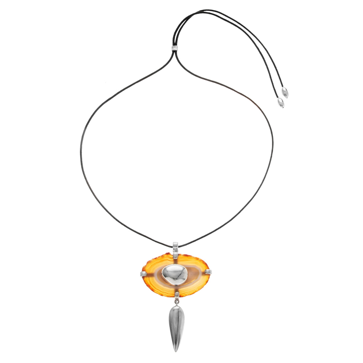 Cactus Geode Cord Necklace w/ Silver | Ben-Amun Jewelry