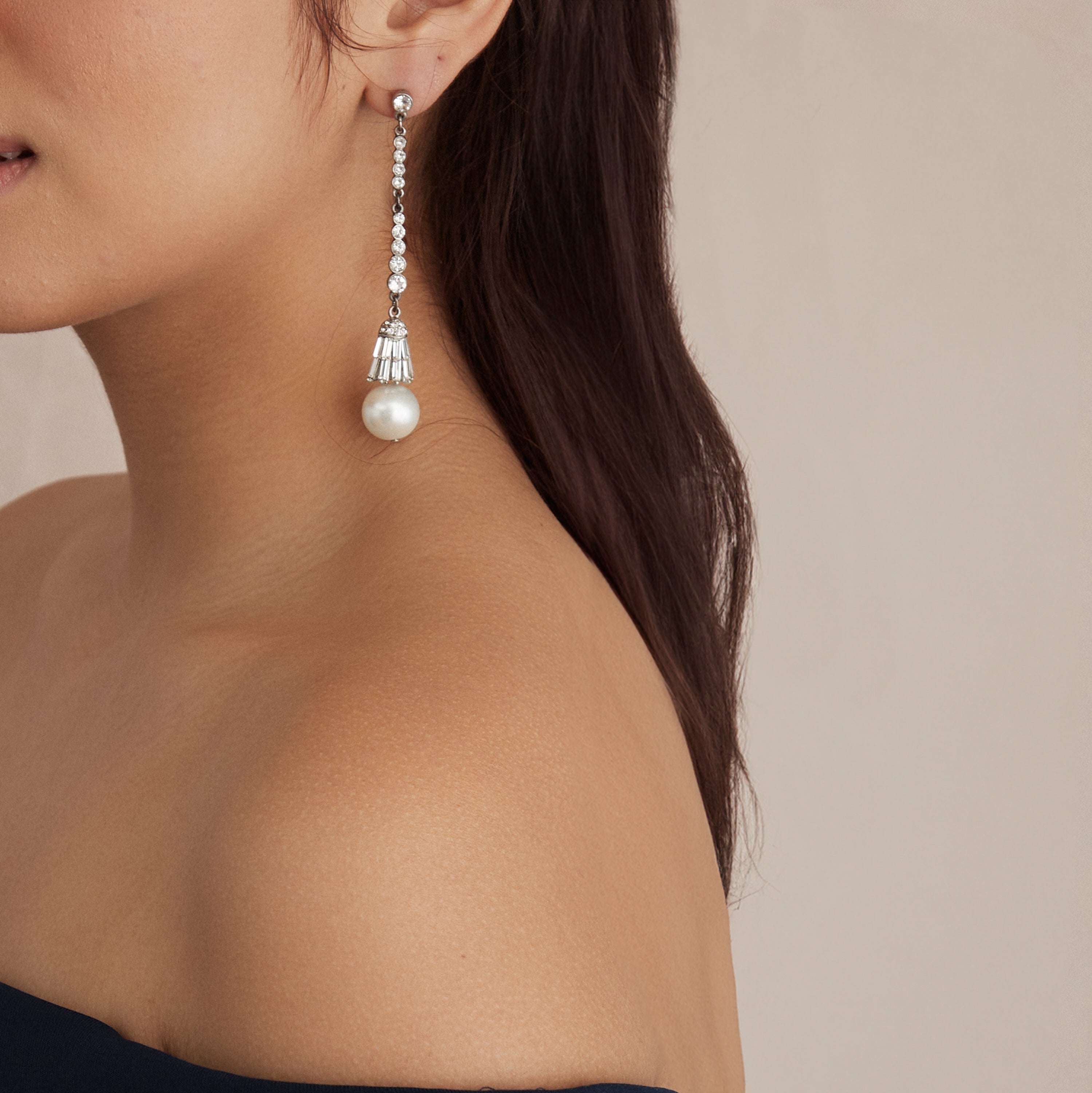 Lady Ear Rings Audrey Silver Crystal Earrings for Women | Ben-Amun Jewelry