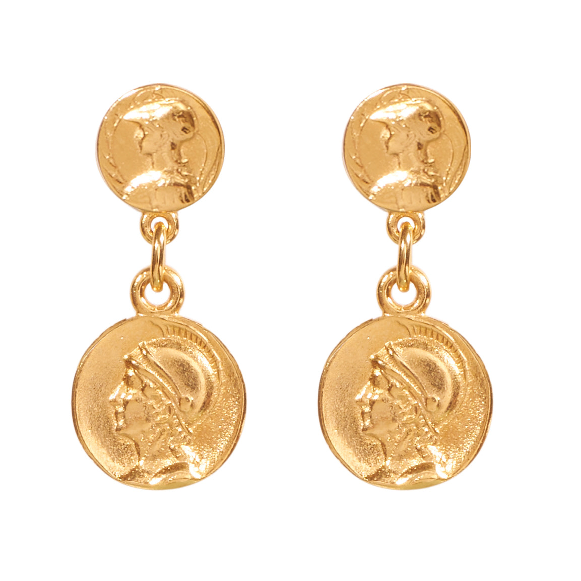 roman gold coin post earring 