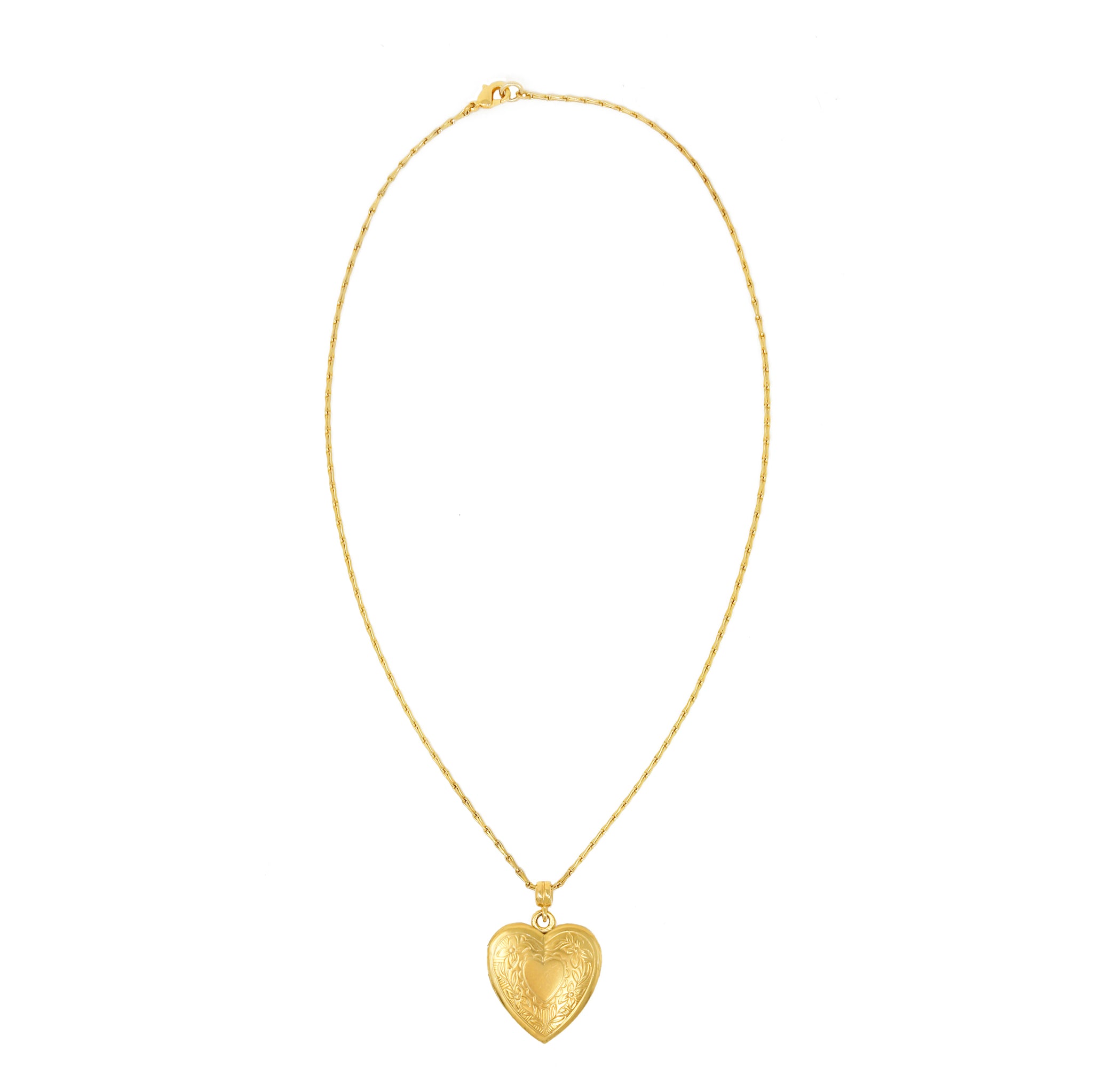 Gold Heart Shaped Locket Pendant