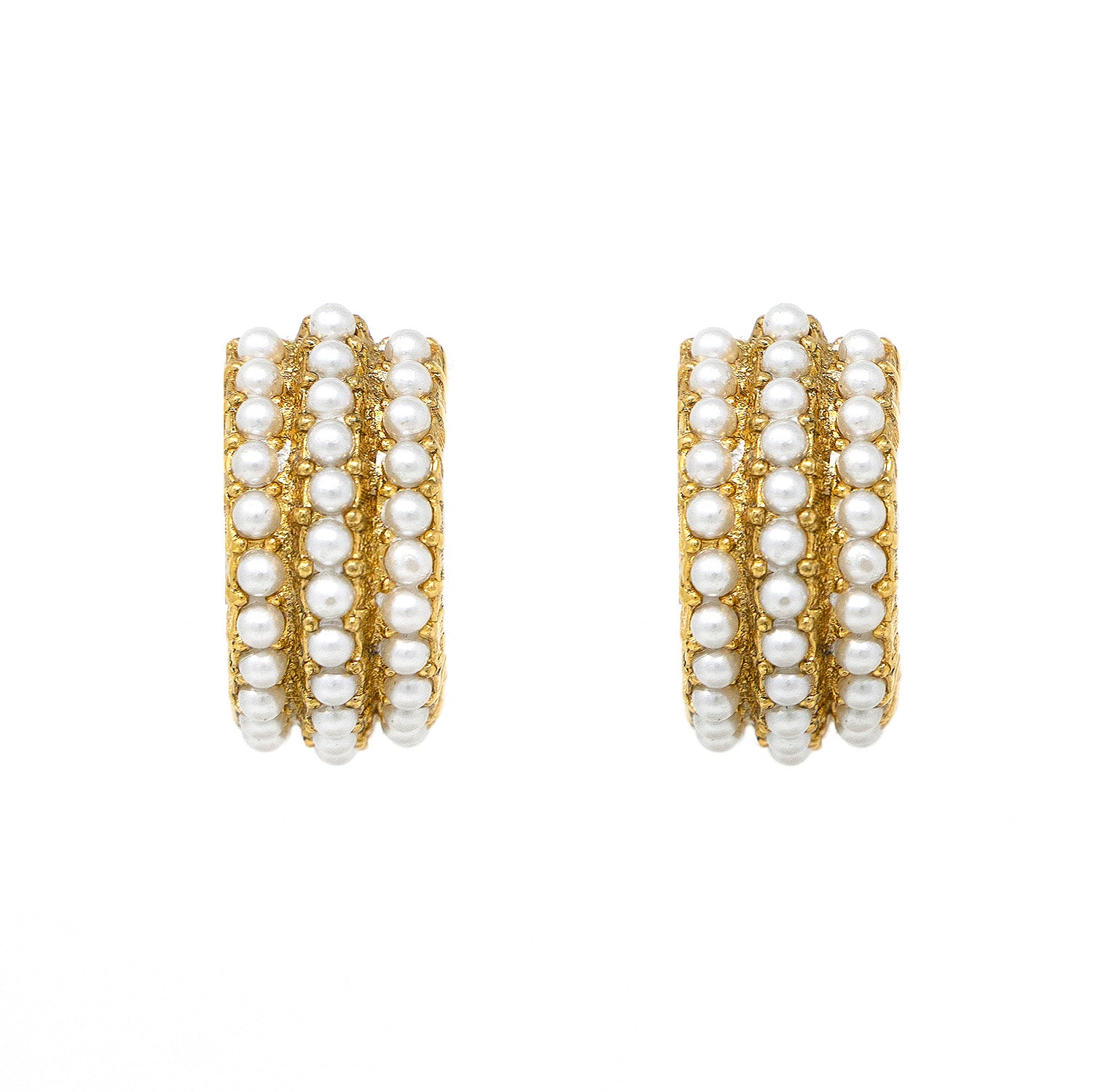 Ben-Amun gold earrings with inlayed with majorca pearls