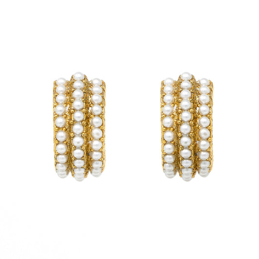 Ben-Amun gold earrings with inlayed with majorca pearls