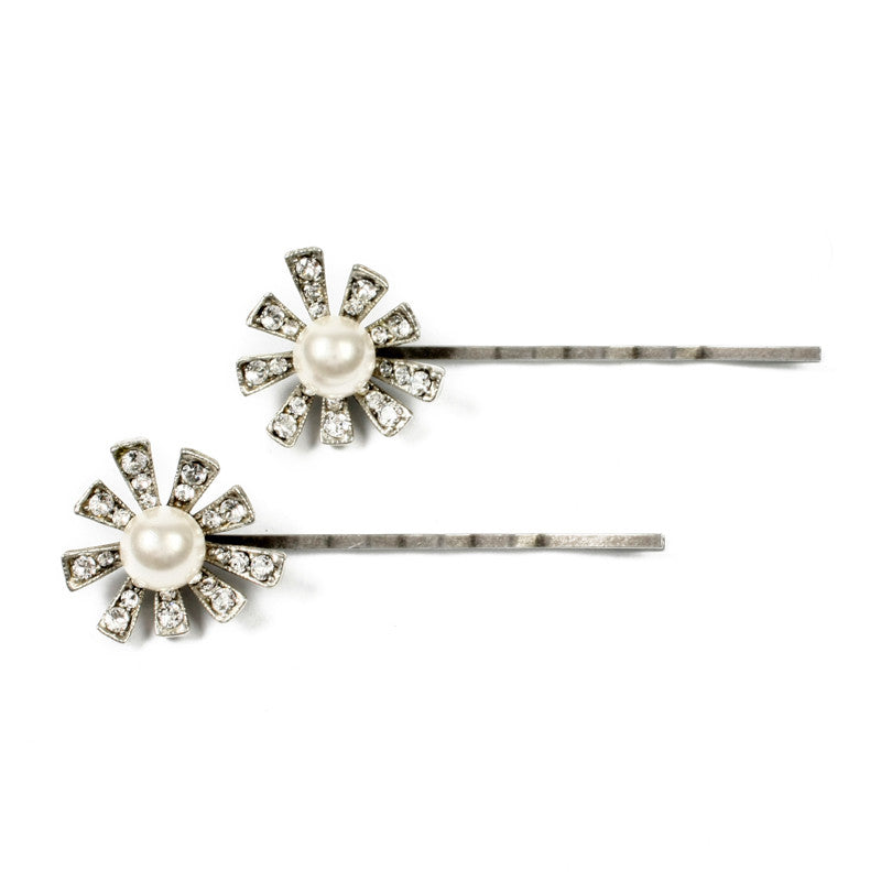 Dominic Set of 2 Floral Crystal Hair Pins | Ben-Amun Jewelry