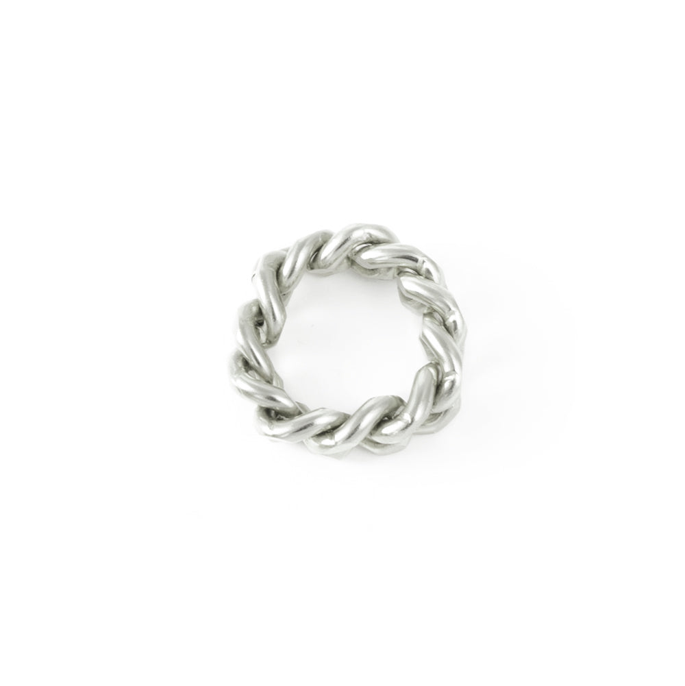 Sideview of Ben-Amun silver chain ring