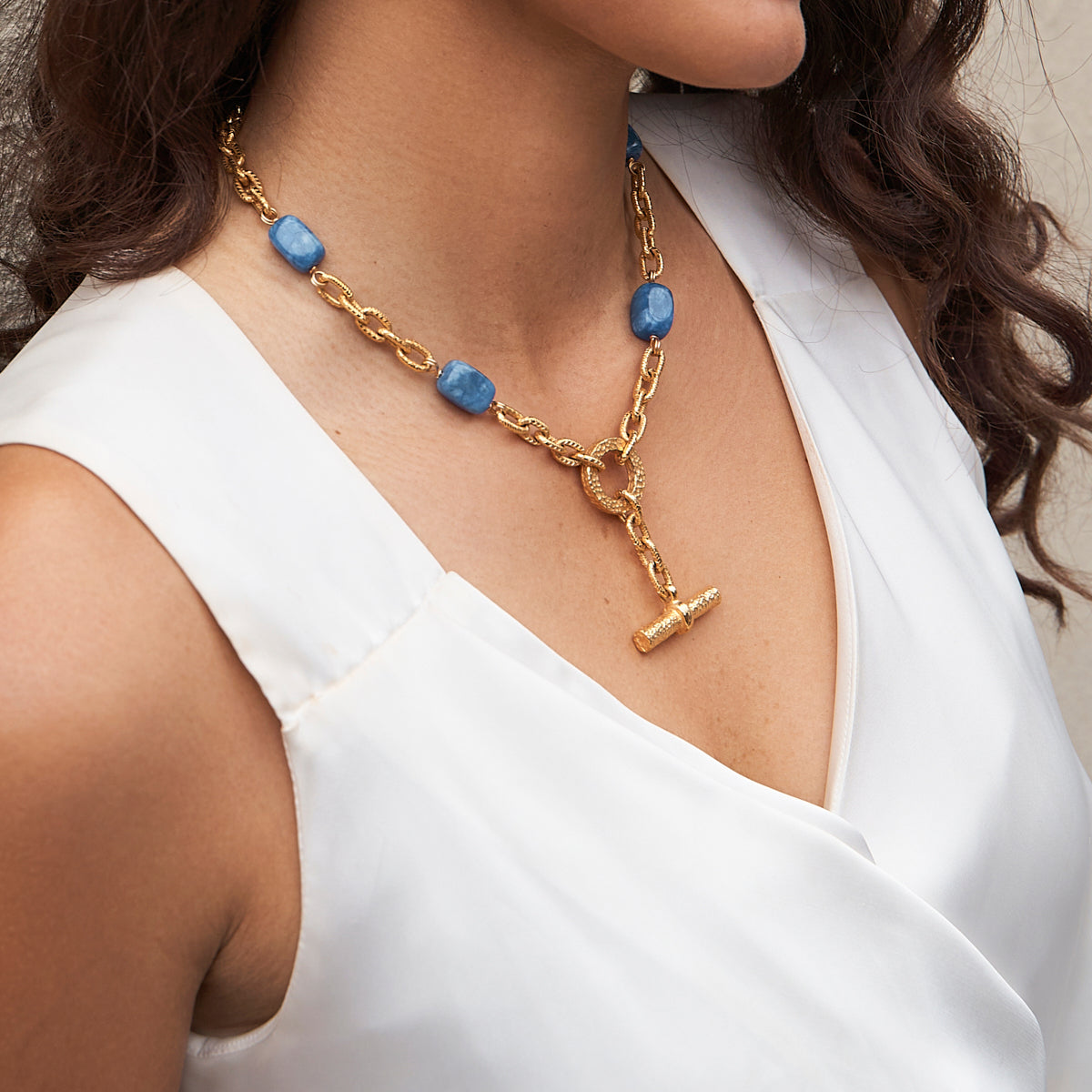 Buy Aqua Blue Stone 14K Gold Chain Beach Necklace Turquoise Necklace-925  Sterling Silver Christmas Gift Gift for Her Online in India - Etsy