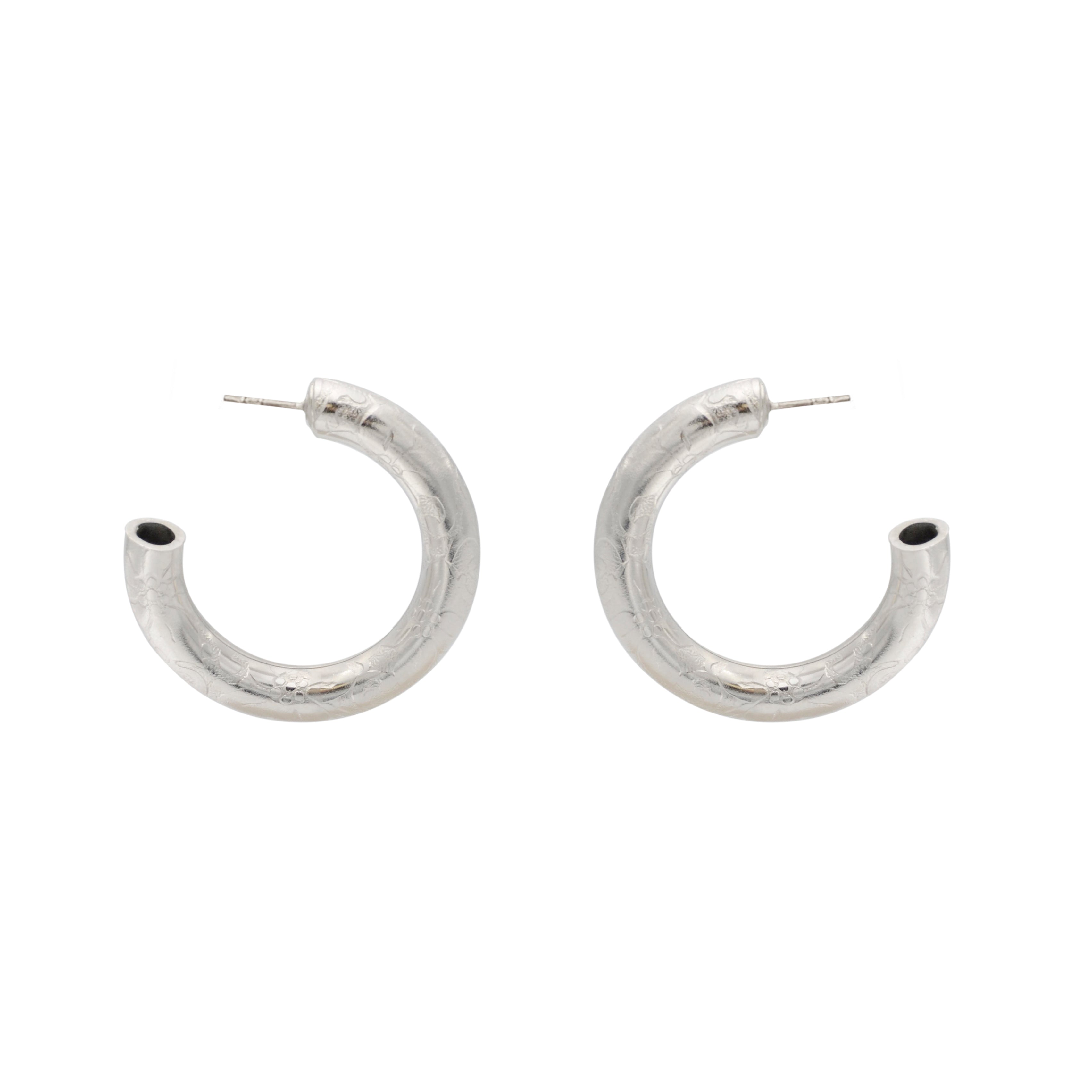 Ben-amun handmade silver hoop earrings with hypoallergenic post
