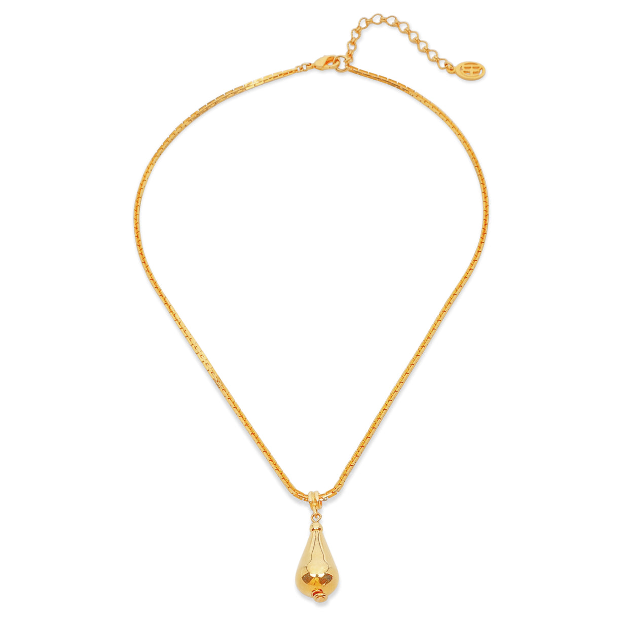 Ben-Amun gold chain necklace with gold drop and lobster claw closure