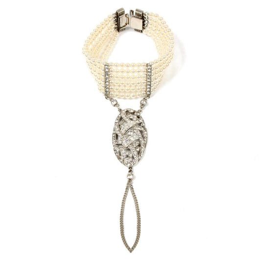 Belle Epoque Hand Bracelet with Oval Pendant - Ben-Amun