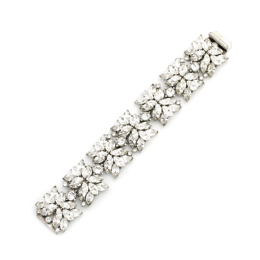 clear cut crystal bracelet with box and tongue closure