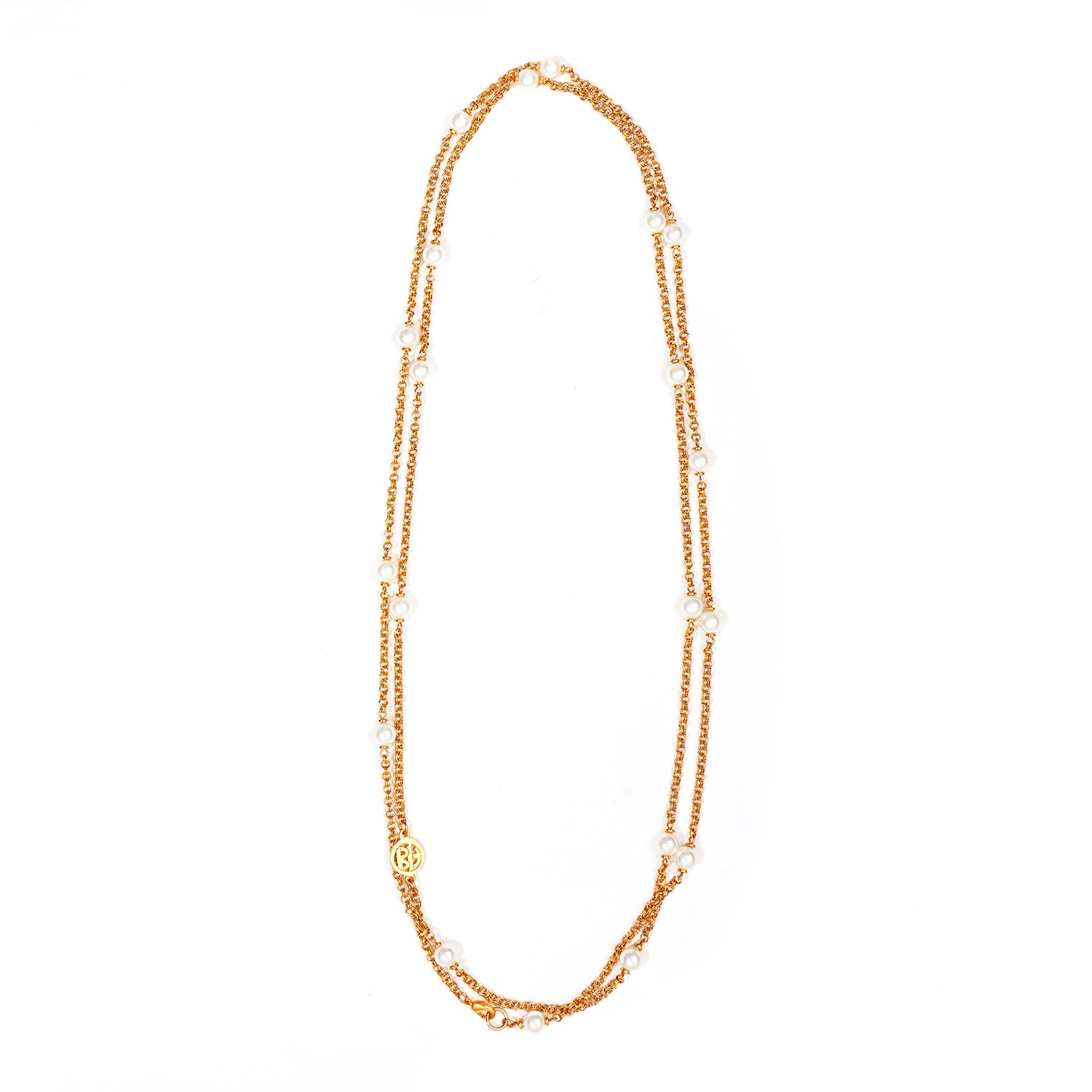 long hanging dangle gold chain necklace with pearls 