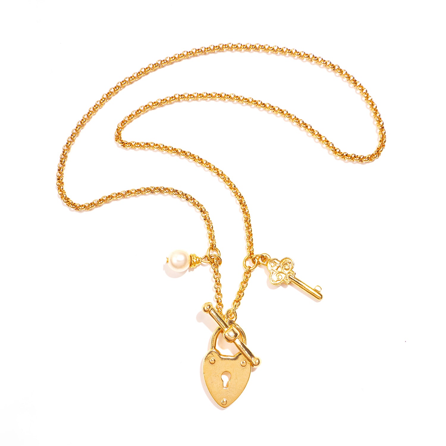 gold statement locket necklace with toggle closure