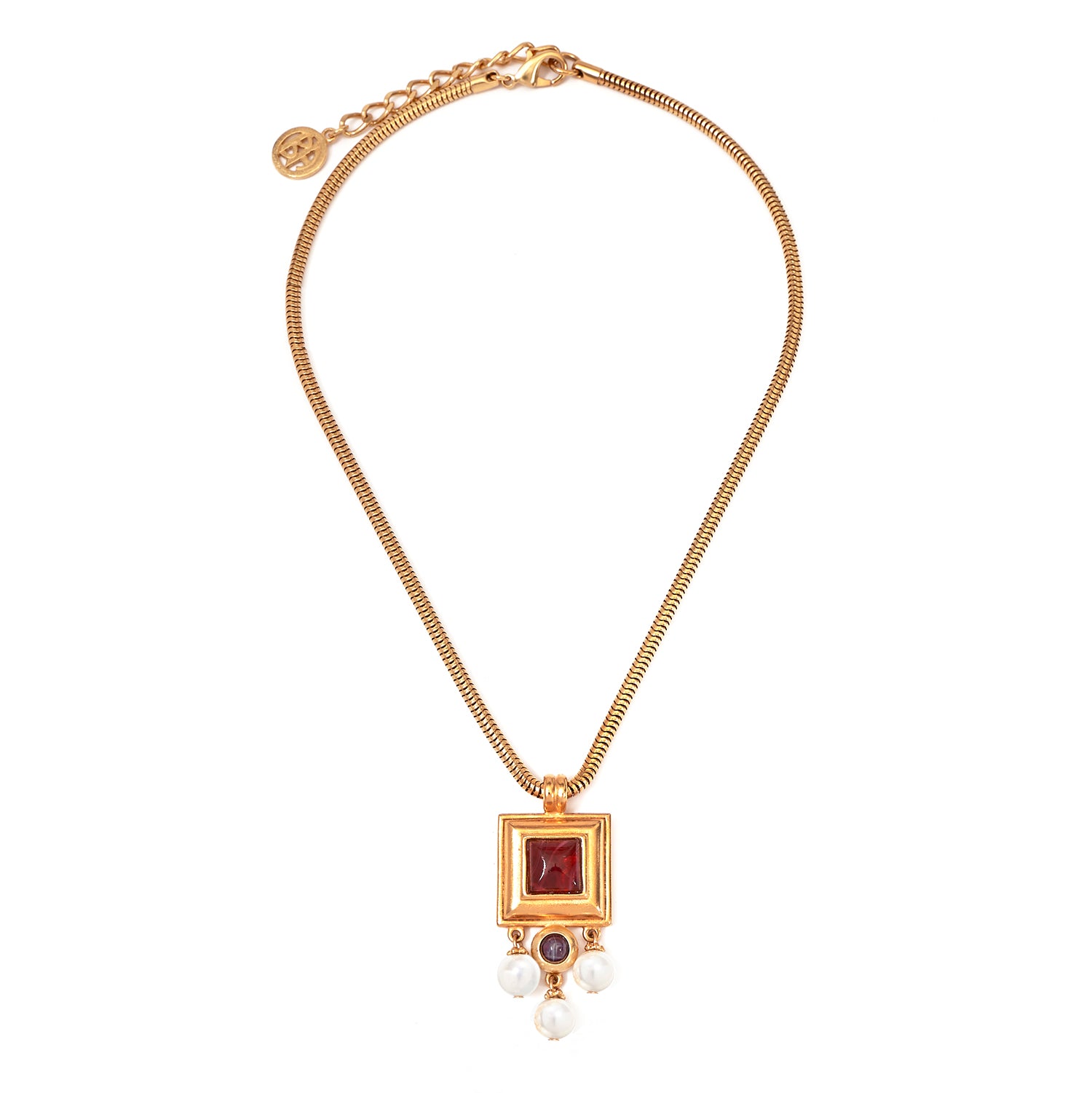 ben amun gold necklace featuring Majorca glass pearls and czech glass stones 