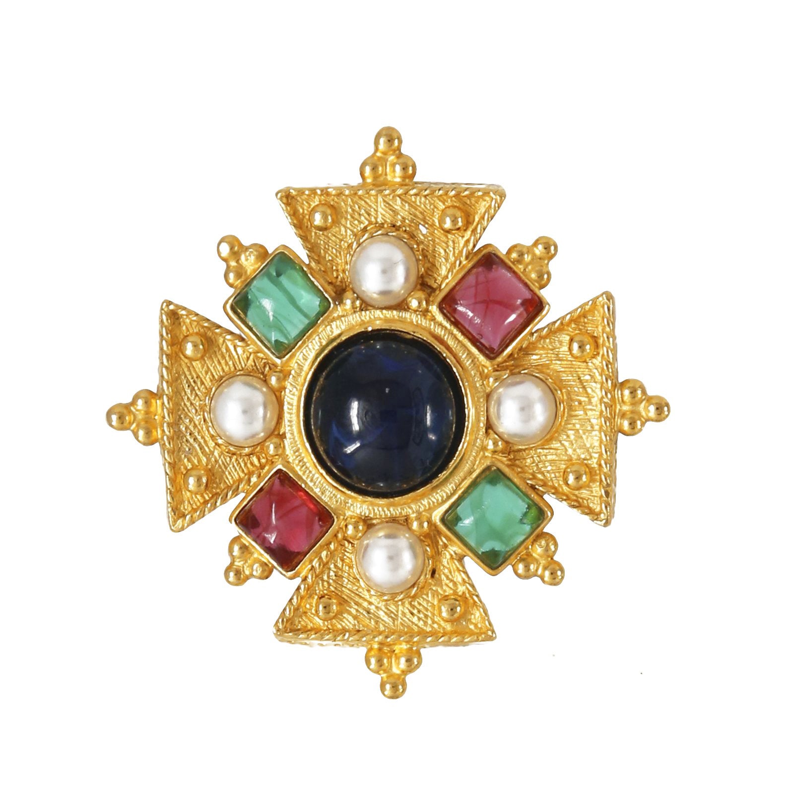Palermo Pin with gold hardware and colored jewels