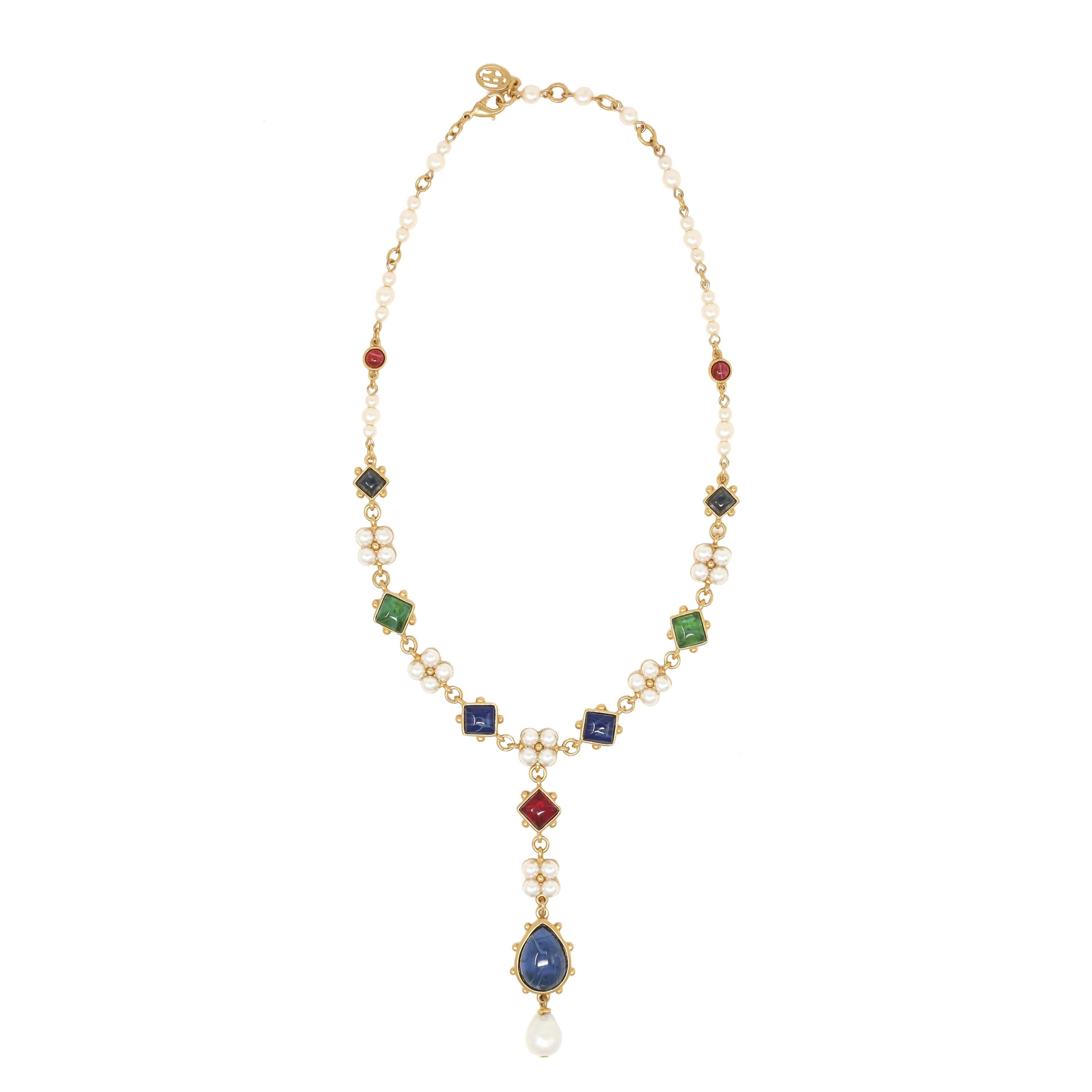 Cavill Pearl + Colored Stone Necklace | Ben-Amun Jewelry