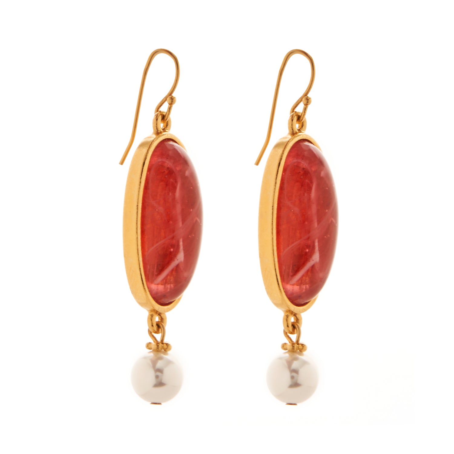Mae Red Stone DropDown Earrings BenAmun Jewelry
