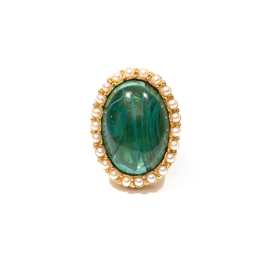 Front view of gold Ben-Amun cocktail ring