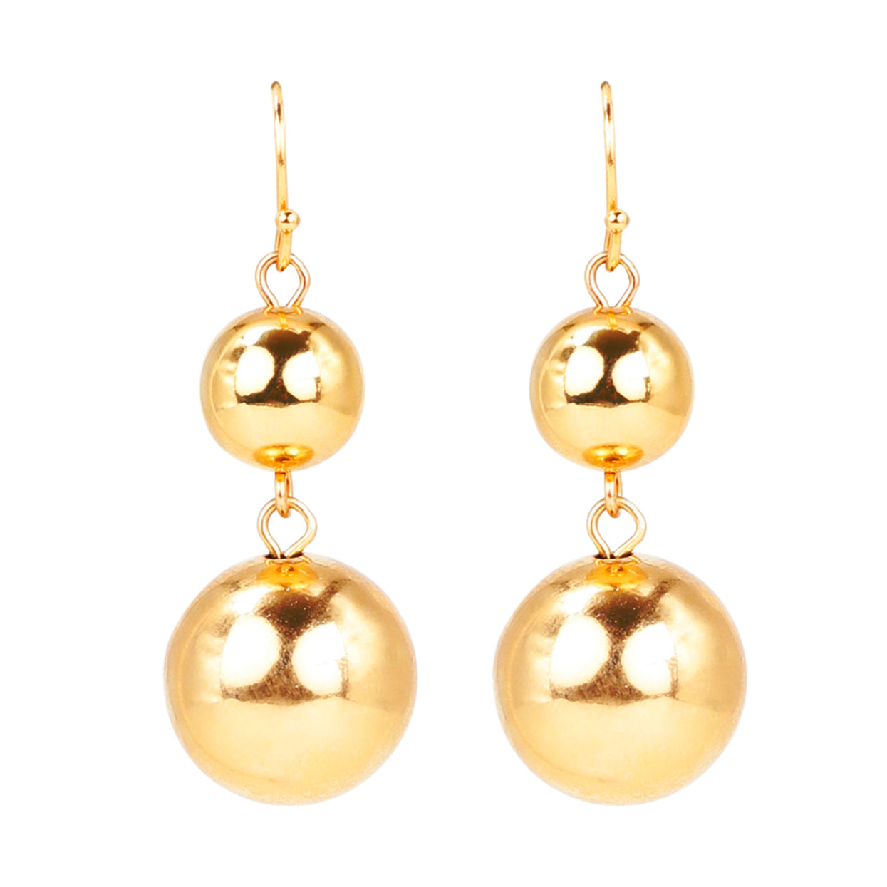 Ben-Amun fish hook gold ball drop earrings
