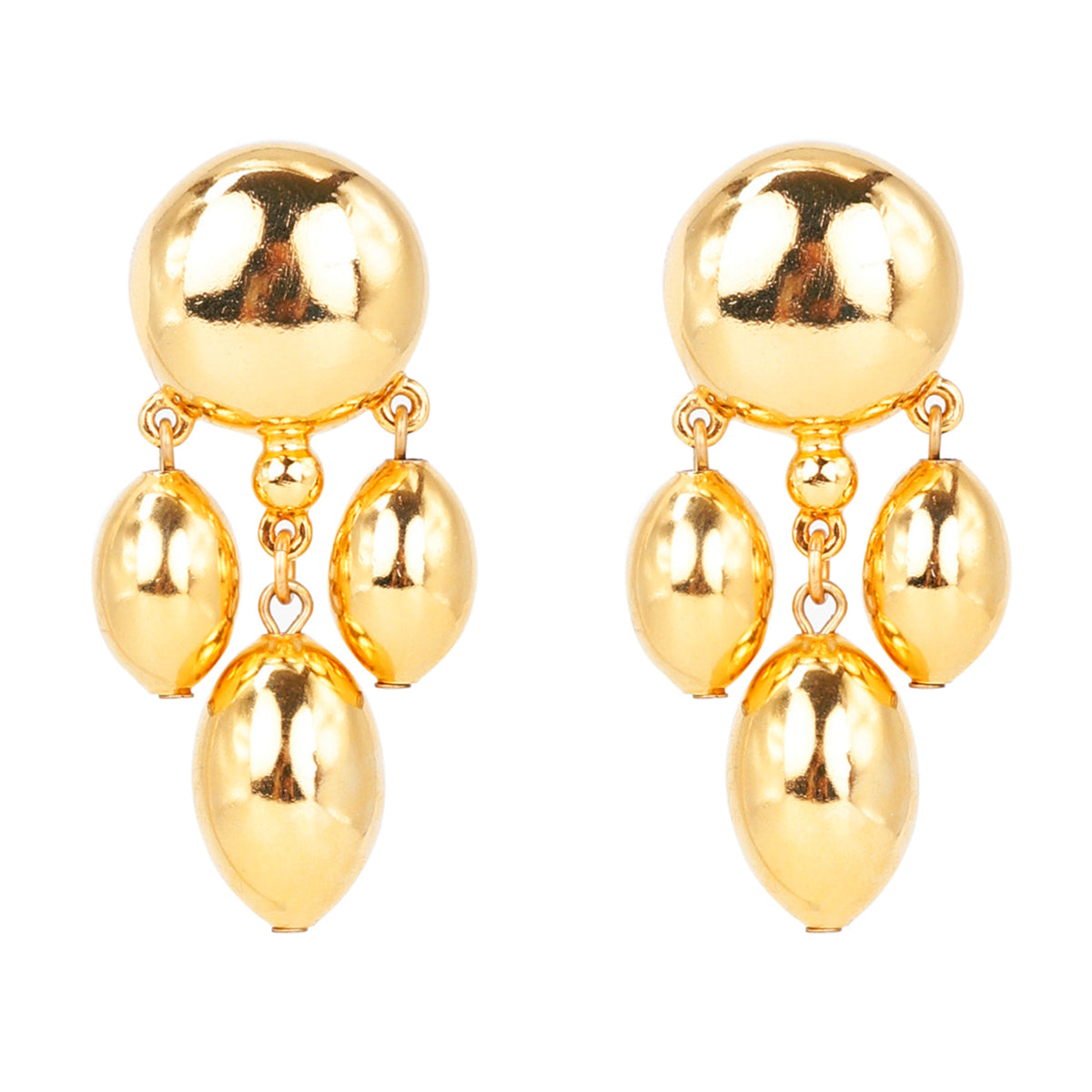 Three ball drop earrings cheap