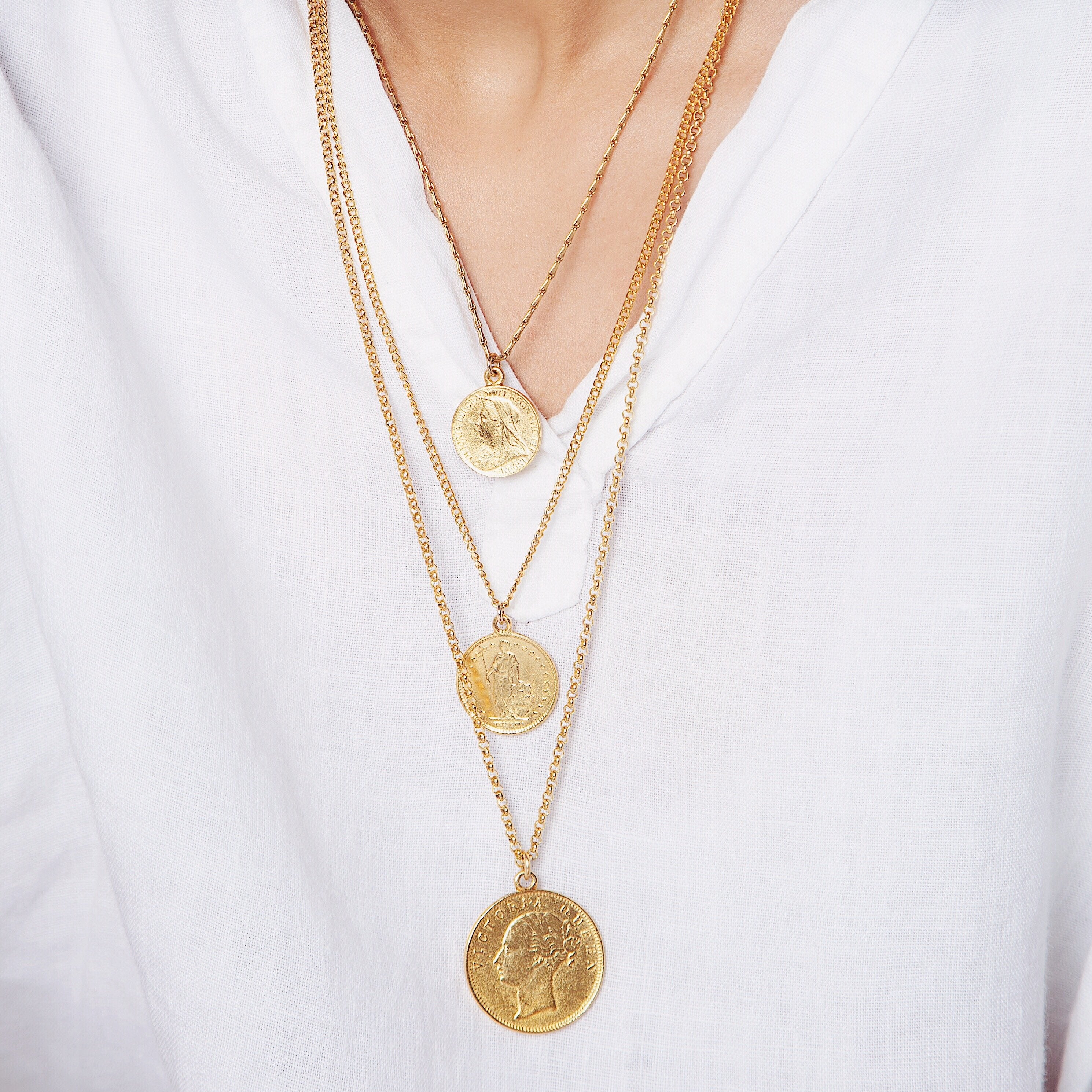 Fatima Vintage Layering Coin Necklace | Ben-Amun